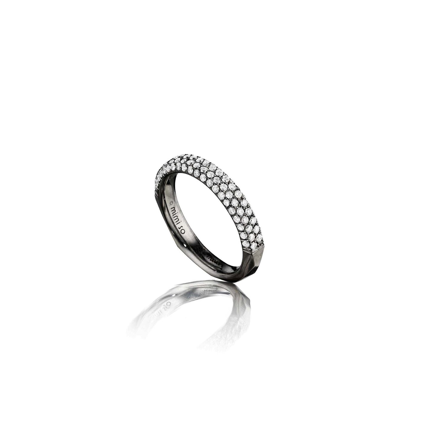 Jackson Switch 4-Row Diamond Ring_18k Black Gold