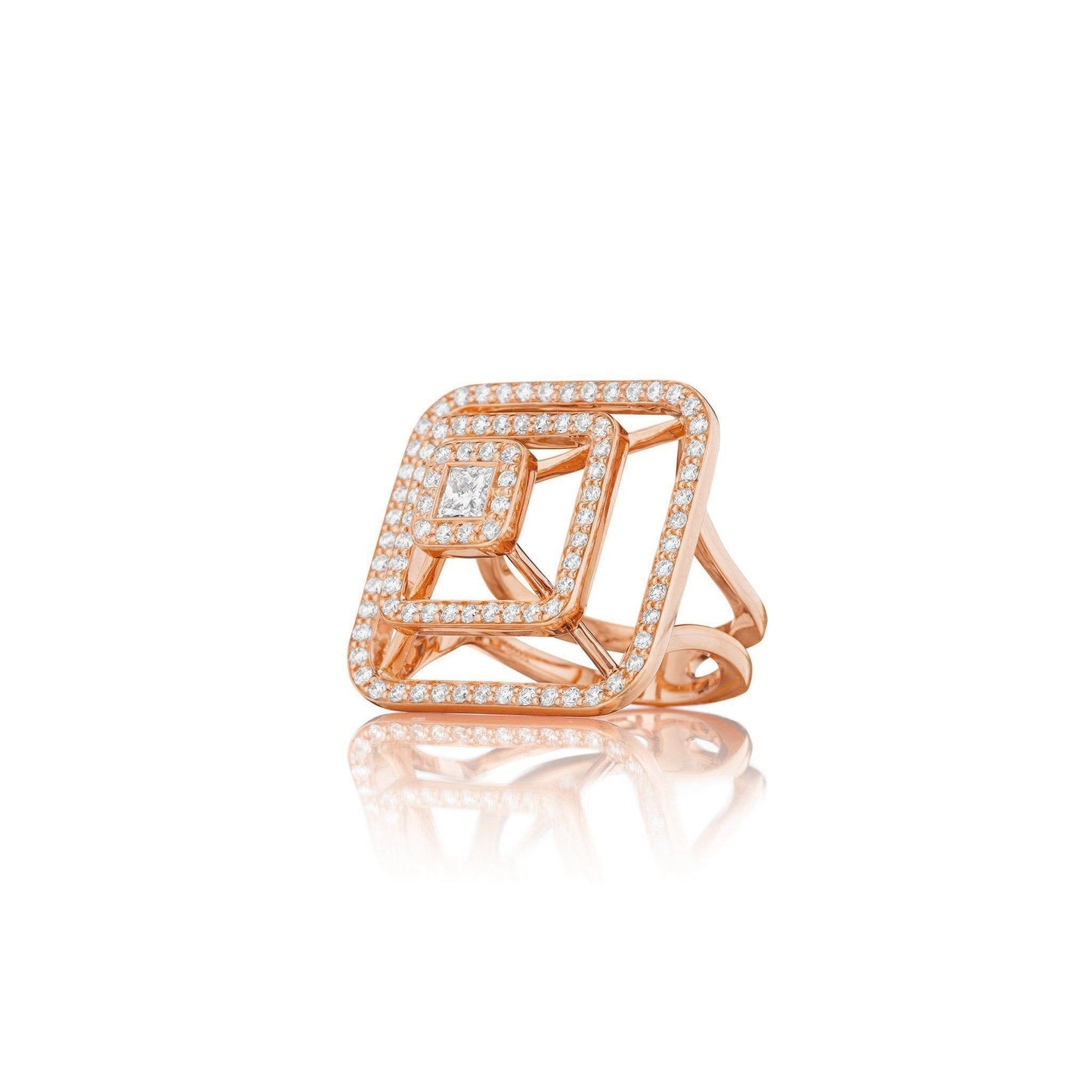 Mimi So Piece Pyramid Diamond Ring_18k Rose Gold