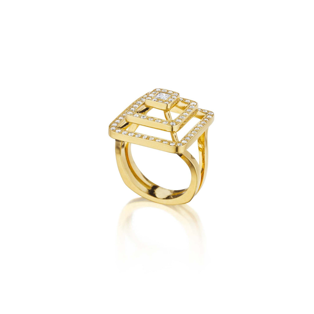 Piece Pyramid Diamond Ring