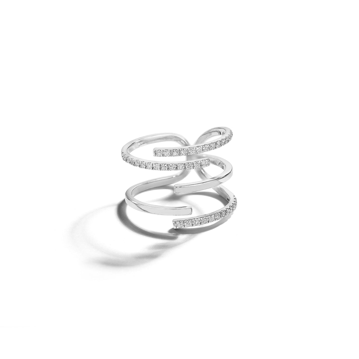 Mimi So Piece Stick Pave Diamond Ring_18k White Gold