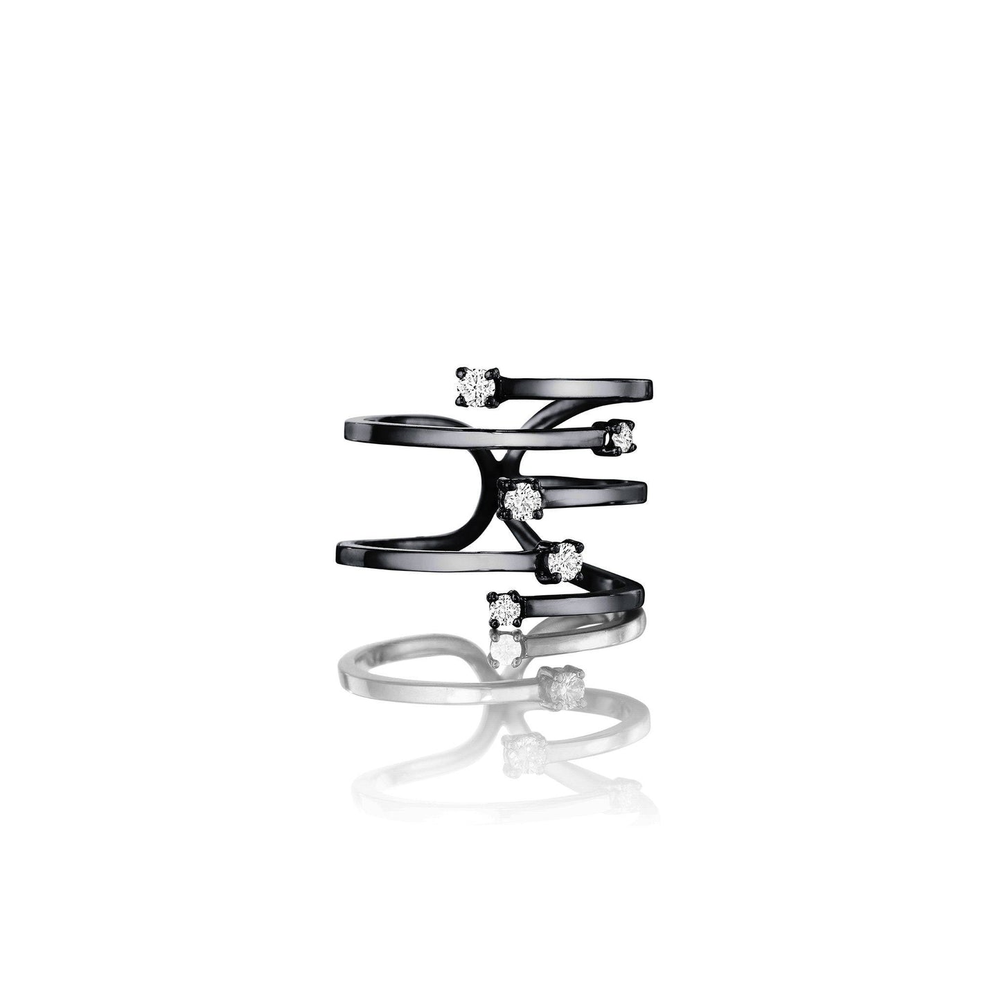 Mimi-So-Piece-Diamond-Stick-Ring_18k Black Gold