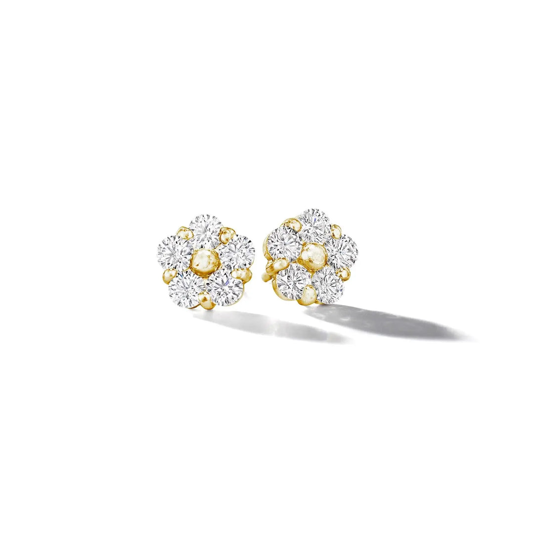 Anzia Flower Diamond Stud Earrings – XL Mimi So