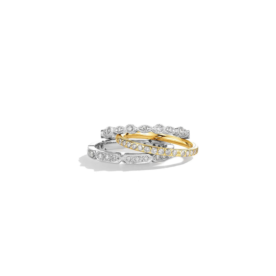 Mimi So Astor Pave Diamond Wedding Bands Stacked