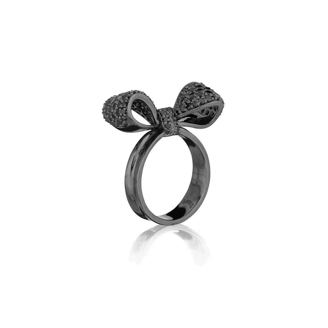 Bow Black Diamond Ring – Petite Mimi So