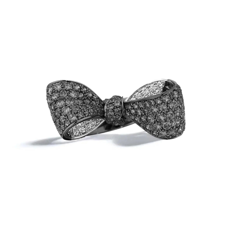 Bow Black & White Diamond Ring – Mid Mimi So