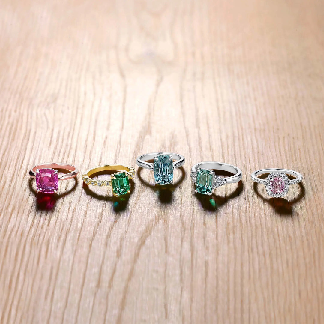 Mimi So Colorful Gemstones Engagement Rings Group