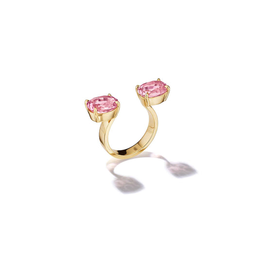 Classic In-Between Oval Pink Tourmaline Ring Mimi So