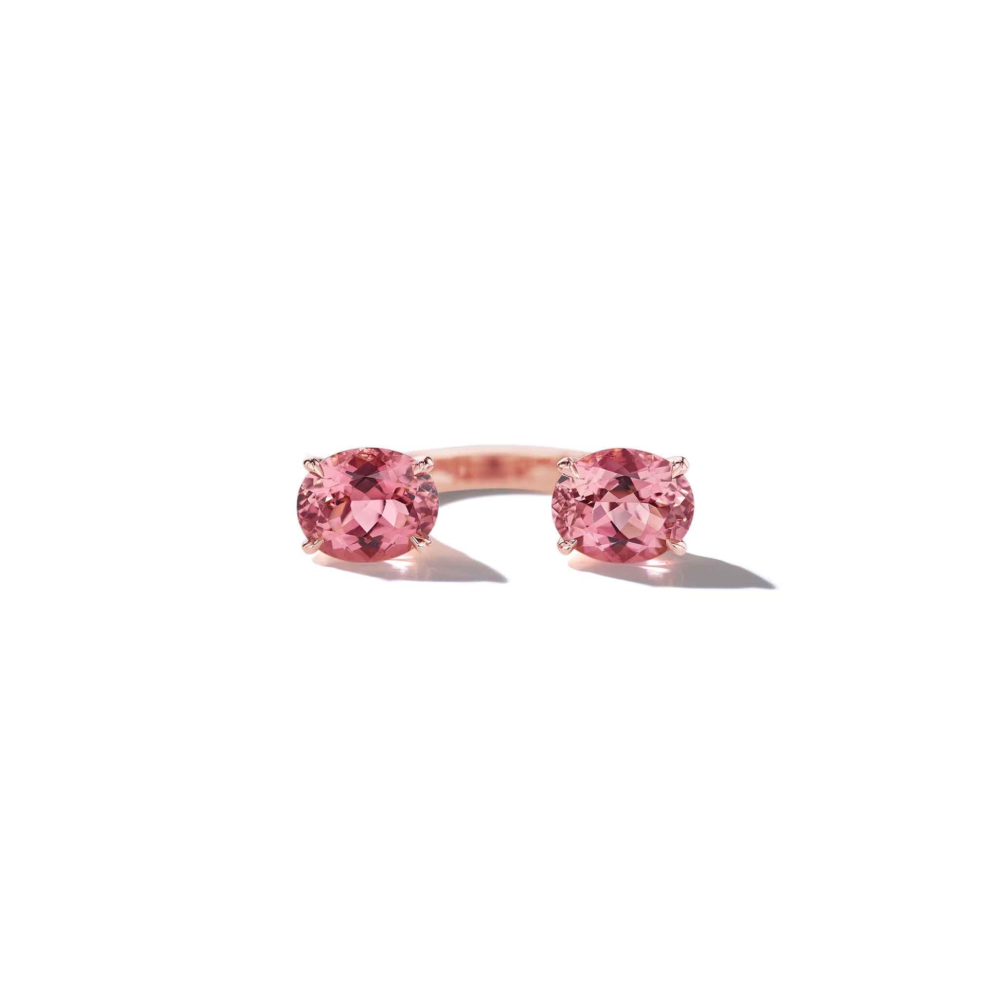 Classic In-Between Oval Pink Tourmaline Ring Mimi So