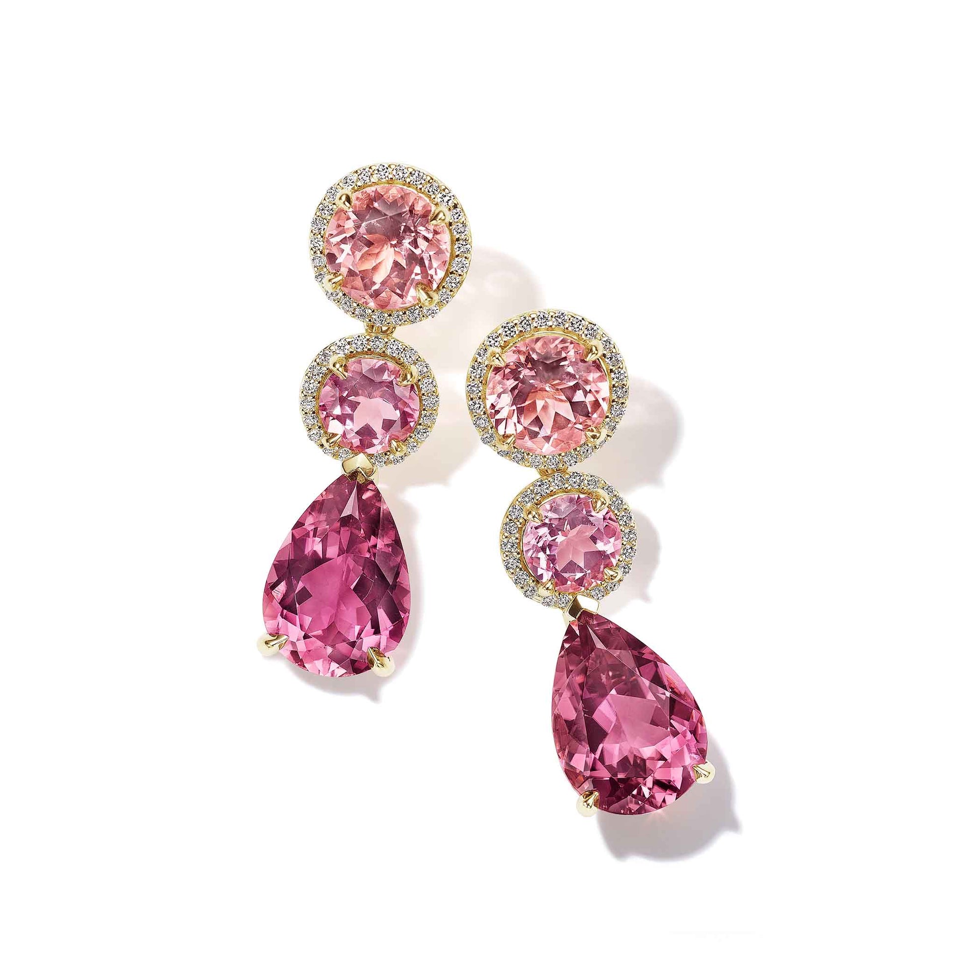 Couture Pink Tourmaline drop Earrings Mimi So