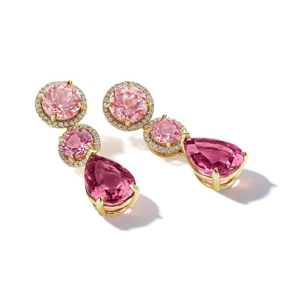 Couture Pink Tourmaline drop Earrings Mimi So