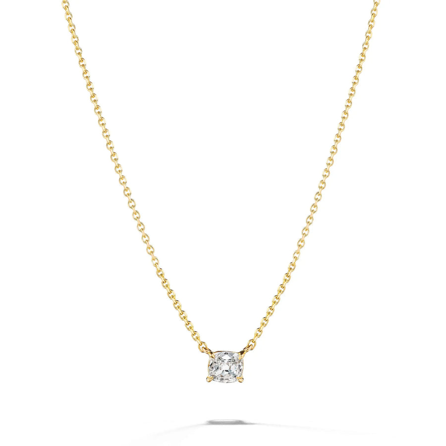 Cushion Cut Diamond Solitaire Necklace Mimi So