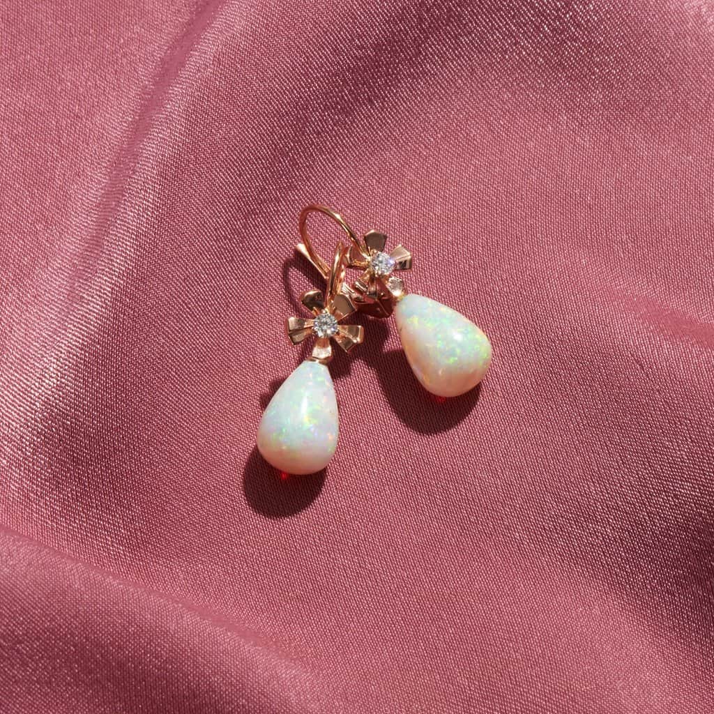 Wonderland Teardrop Crystal Opal Earrings - Mimi So