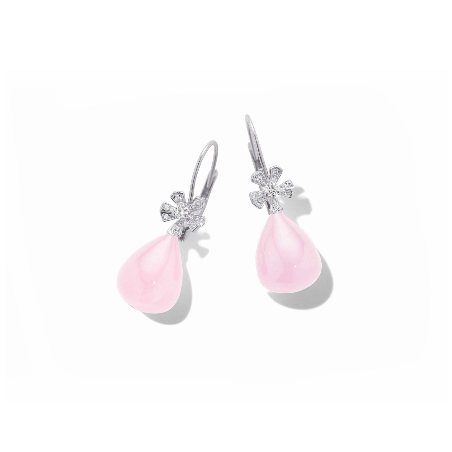 Wonderland Teardrop Pink Opal Earrings – Medium_18k White Gold