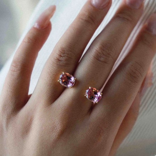 In-Between Oval Pink Tourmaline Ring