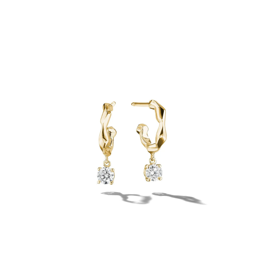 Jackson Faceted Diamond Drop Hoop Earring - 0.5" Mimi So