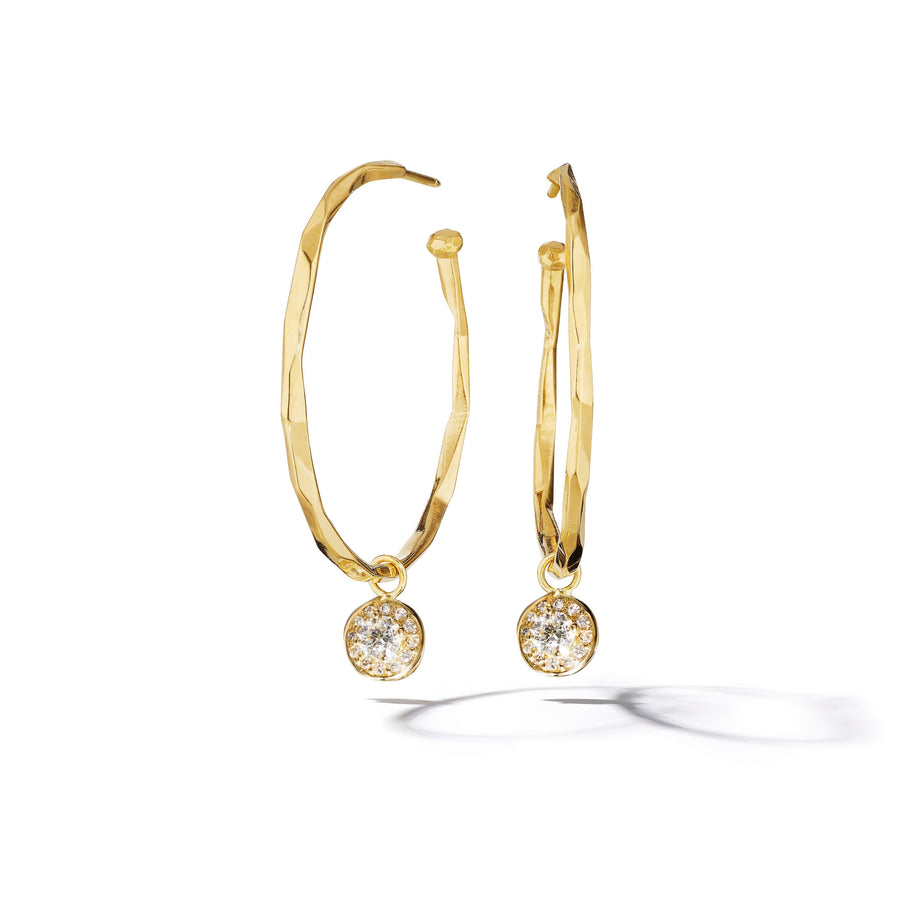 Jackson Faceted Diamond Drop Hoop Earring - 0.75" Mimi So