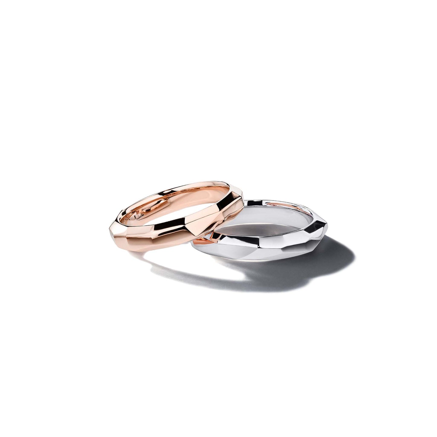 Jackson Switch Faceted Bands Rose and White Gold