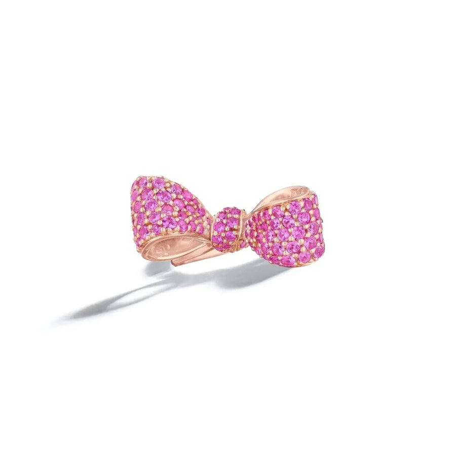 Mimi So Pink Sapphire Bow Ring Rose Gold 