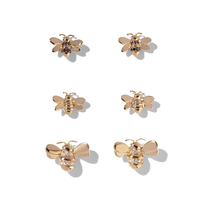 Wonderland Bumble Bee Stud Earrings - Small