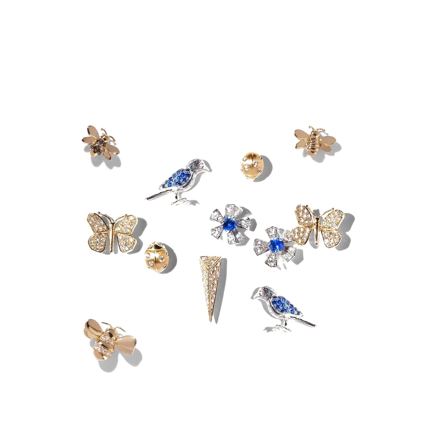 Wonderland Lovebird Diamond Stud Earrings - Mimi So