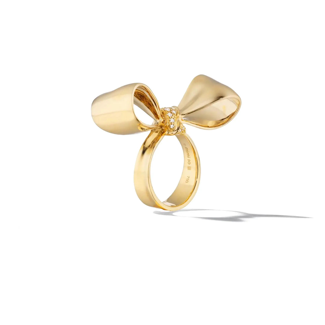 Mimi So Diamond Bow Ring Medium 18k Yellow Gold