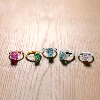 Mimi So Colorful Gemstones Engagement Rings Group