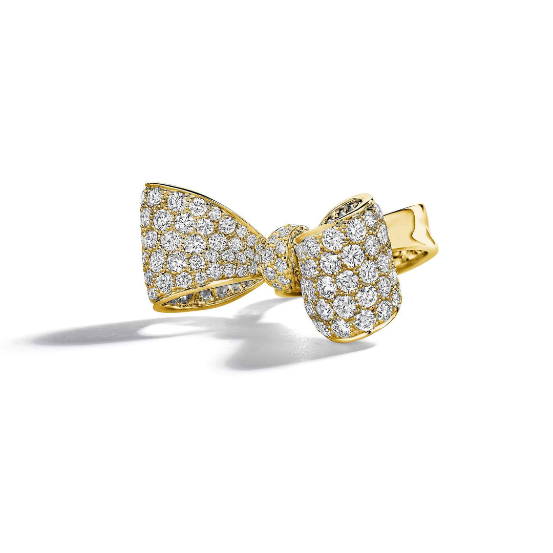 Mimi So Pave Diamond Bow Ring 18k Yellow Gold