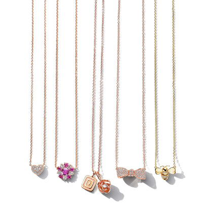 Wonderland Ballerina Flower Pink Sapphire Necklace - Mimi So
