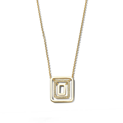 Piece Square Swing Necklace_18k Yellow Gold