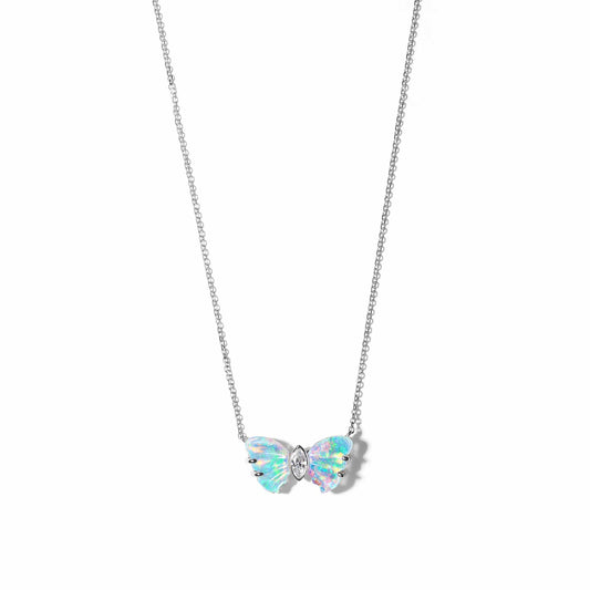 Mimi So Wonderland Butterfly Diamond Opal Pendant Necklace_18k White Gold