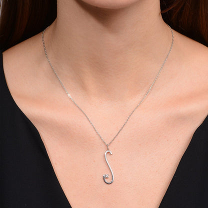 Type Letter S" Diamond Pendant Necklace - Mimi So