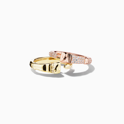 Mimi So Parsons Brush Rings Yellow and Rose Gold