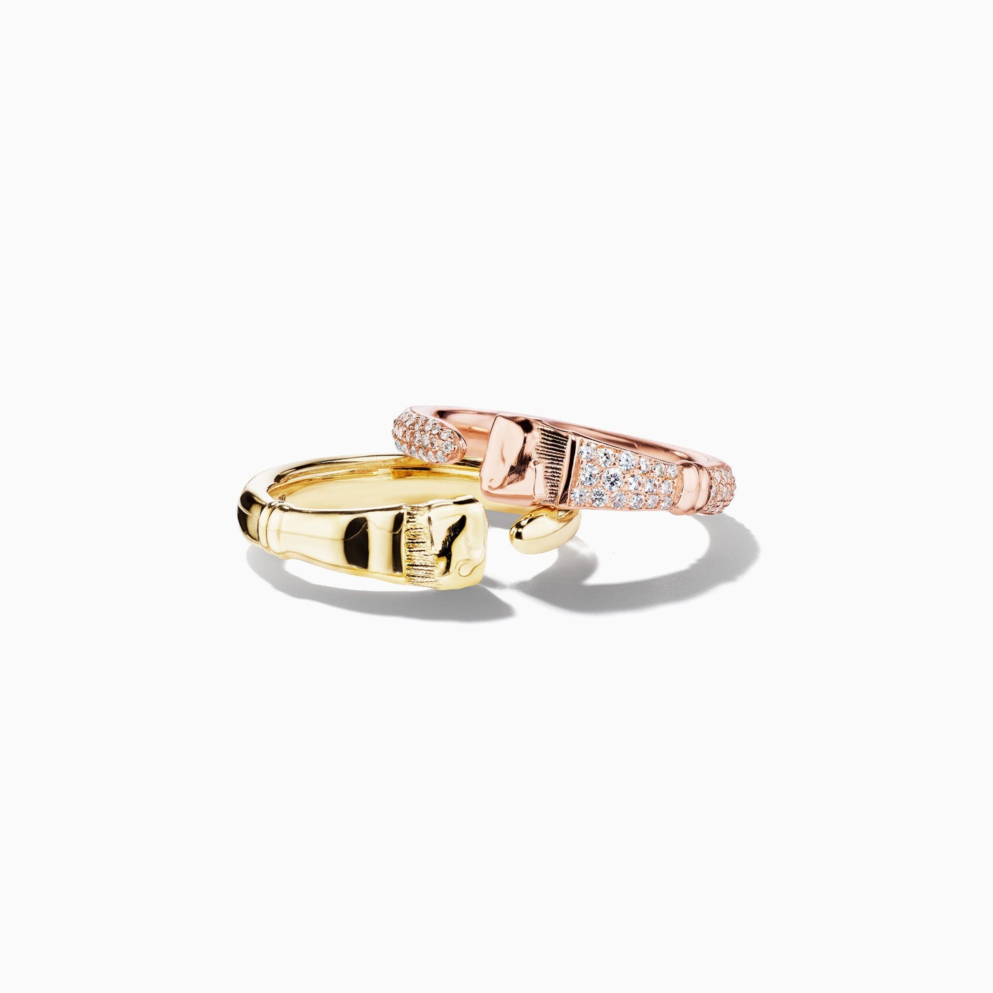 Parsons Brush Rings Rose and Yellow Gold