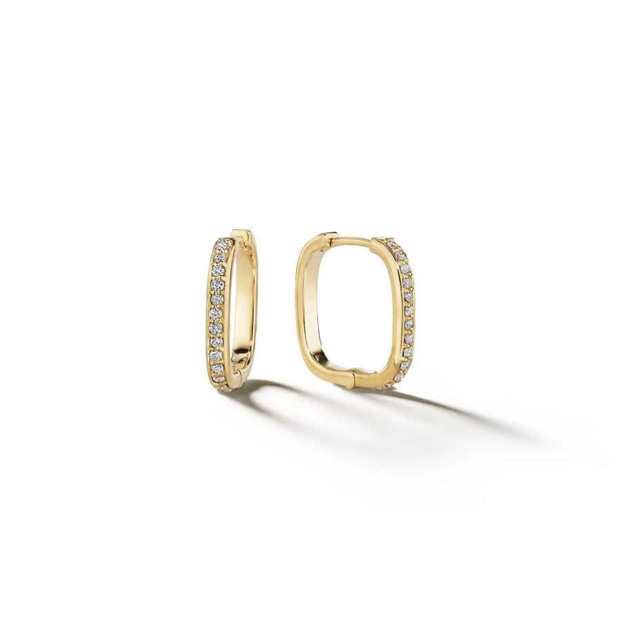 Piece Square Diamond Hoop Earrings Mimi So