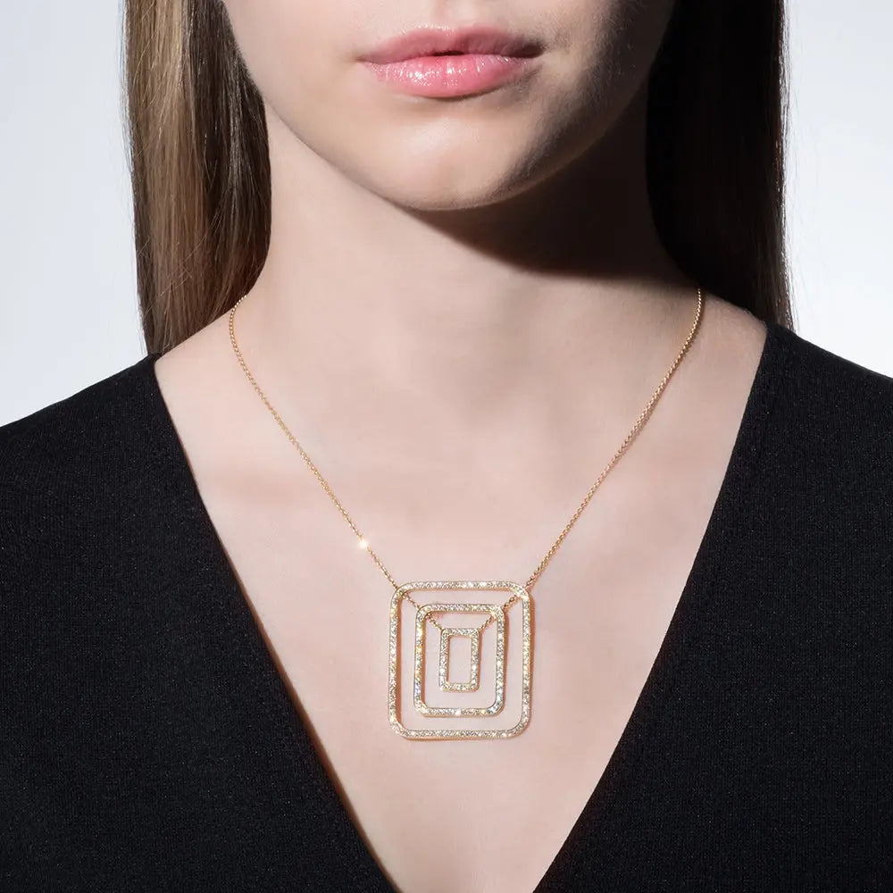 Piece Square Swing Diamond Necklace - Medium Mimi So