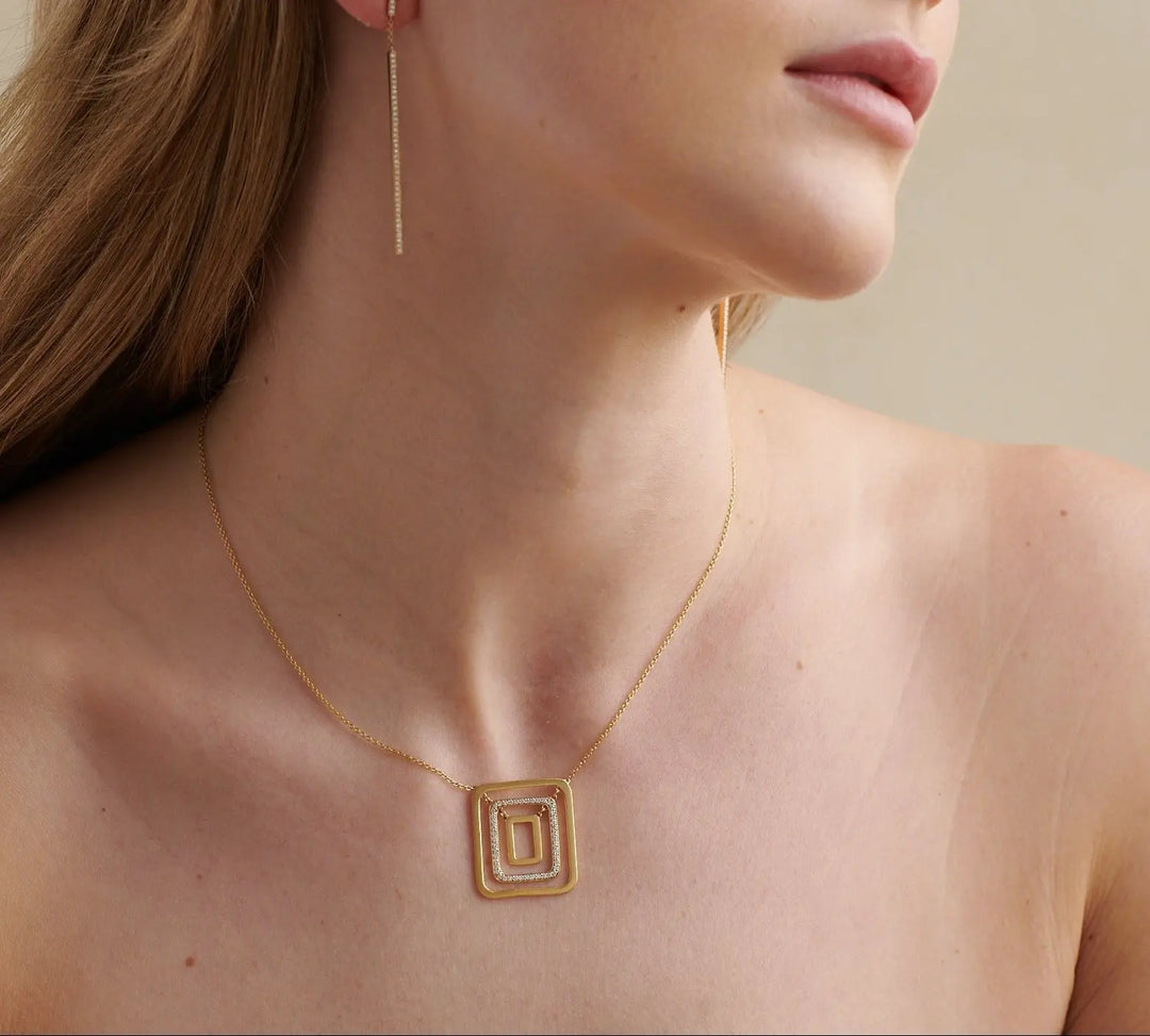 Piece Square Swing Necklace - Mid Mimi So