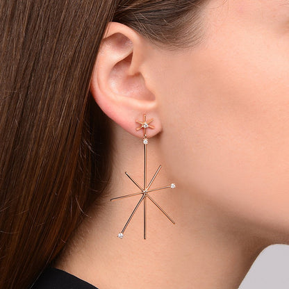 Piece Star Drop Earrings - Large