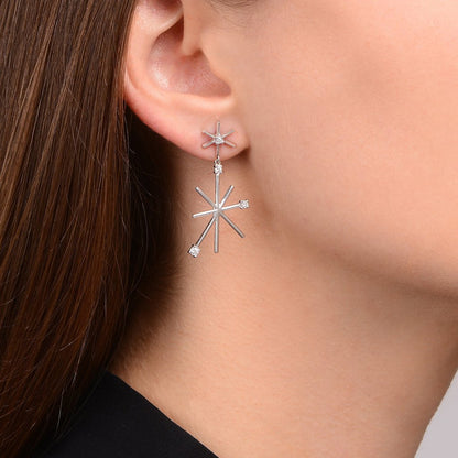 Piece Star Drop Earrings - Small