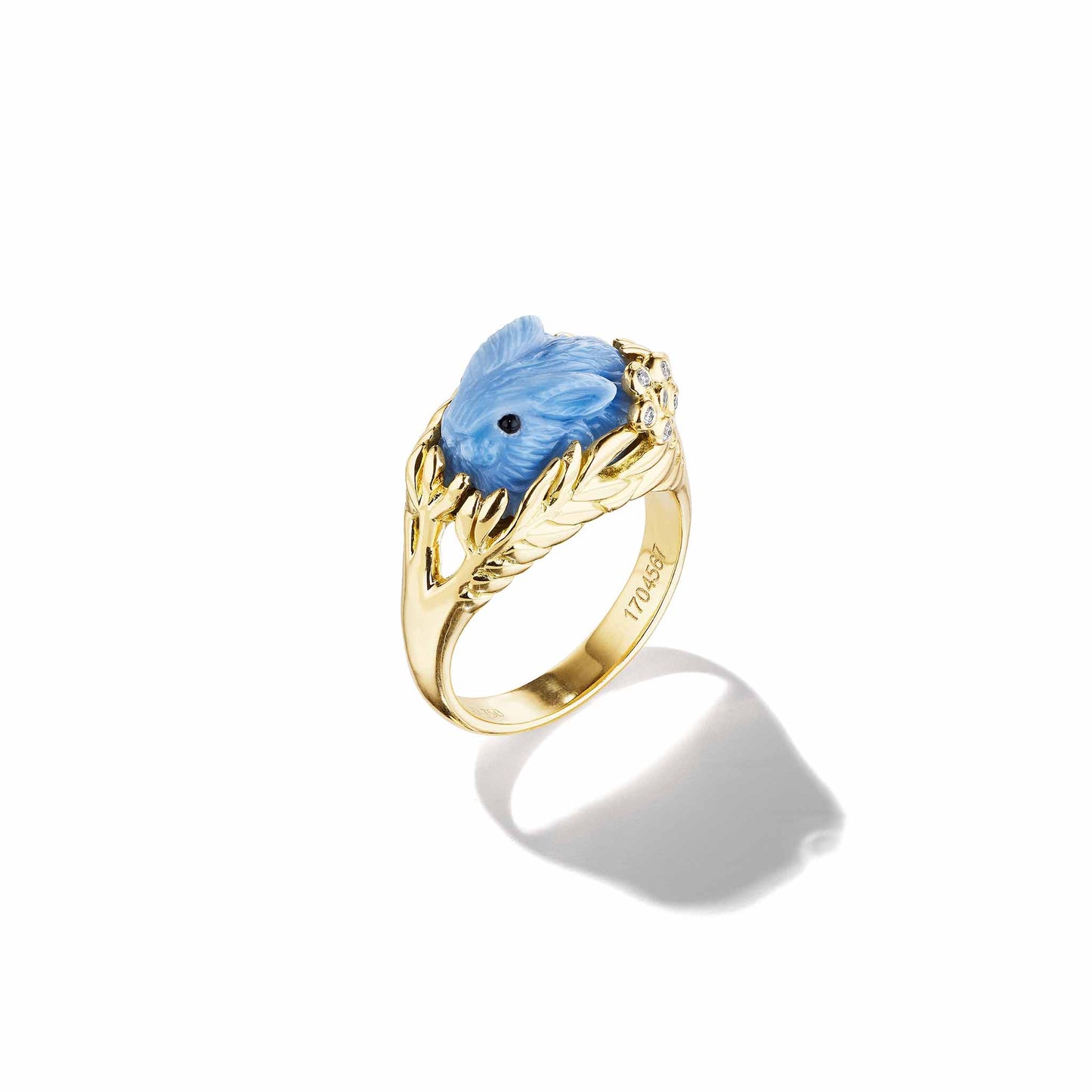 Wonderland Blue Opal Bunny Ring Mimi So