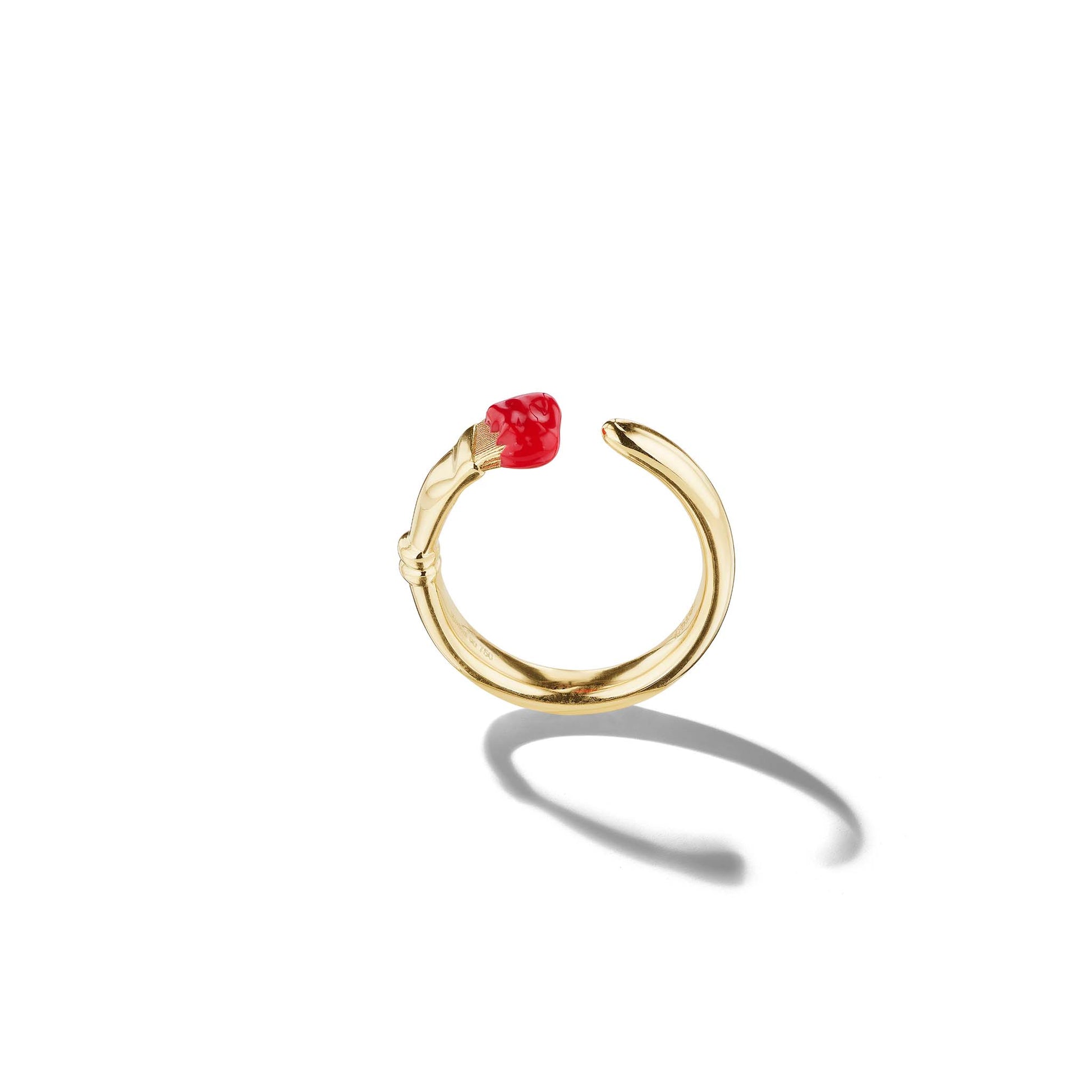 Mimi-So-Parsons-Red-Enamel-Ring 18k Yellow Gold