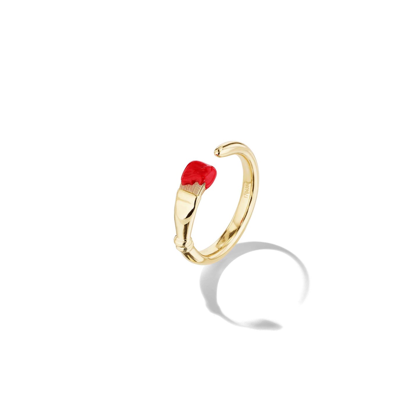 Mimi-So-Parsons-Red-Enamel-Ring 18k Yellow Gold