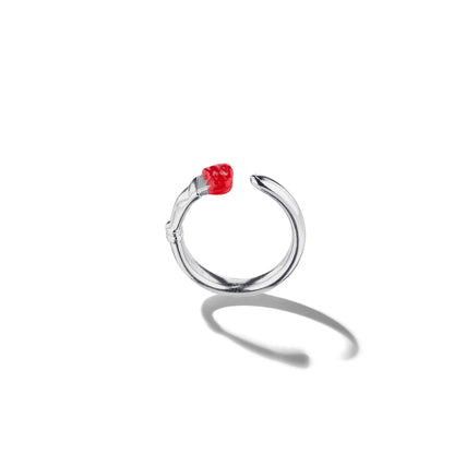 Mimi-So-Parsons-Red-Enamel-Ring 18k White Gold