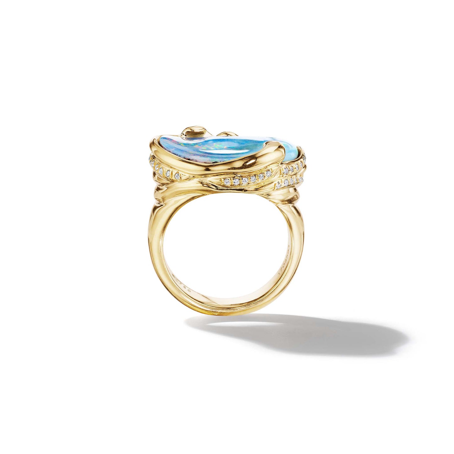 Mimi-So-ZoZo-Boulder-Opal-and-Diamond-Pavé-Ring 18k Yellow Gold