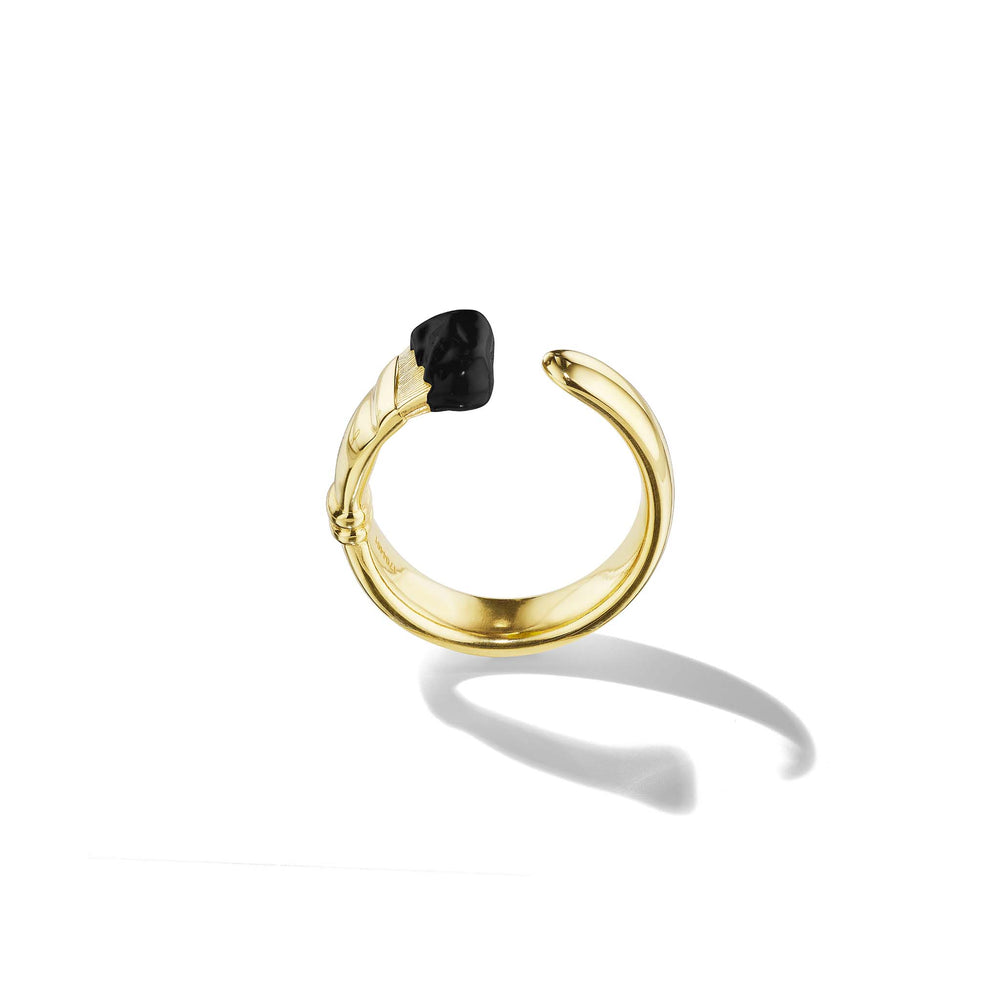 Mimi-So-Black-Enamel-Paintbrush-Ring 18k Yellow Gold