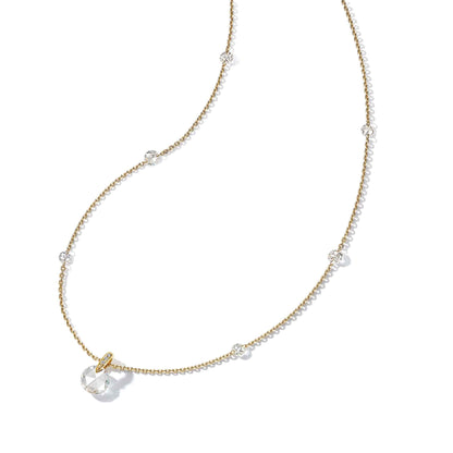 Rosette Rose Cut Diamond Necklace with a large drop center and Mimi So