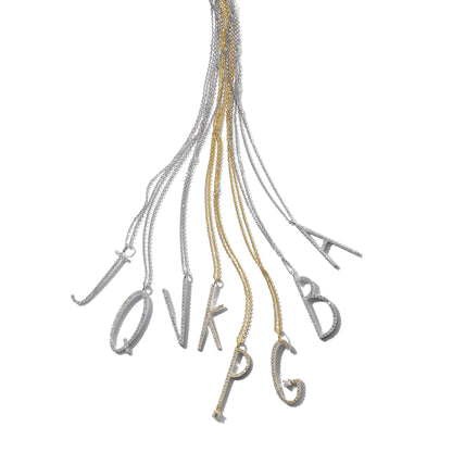 Type Letter A Diamond Pendant Necklace