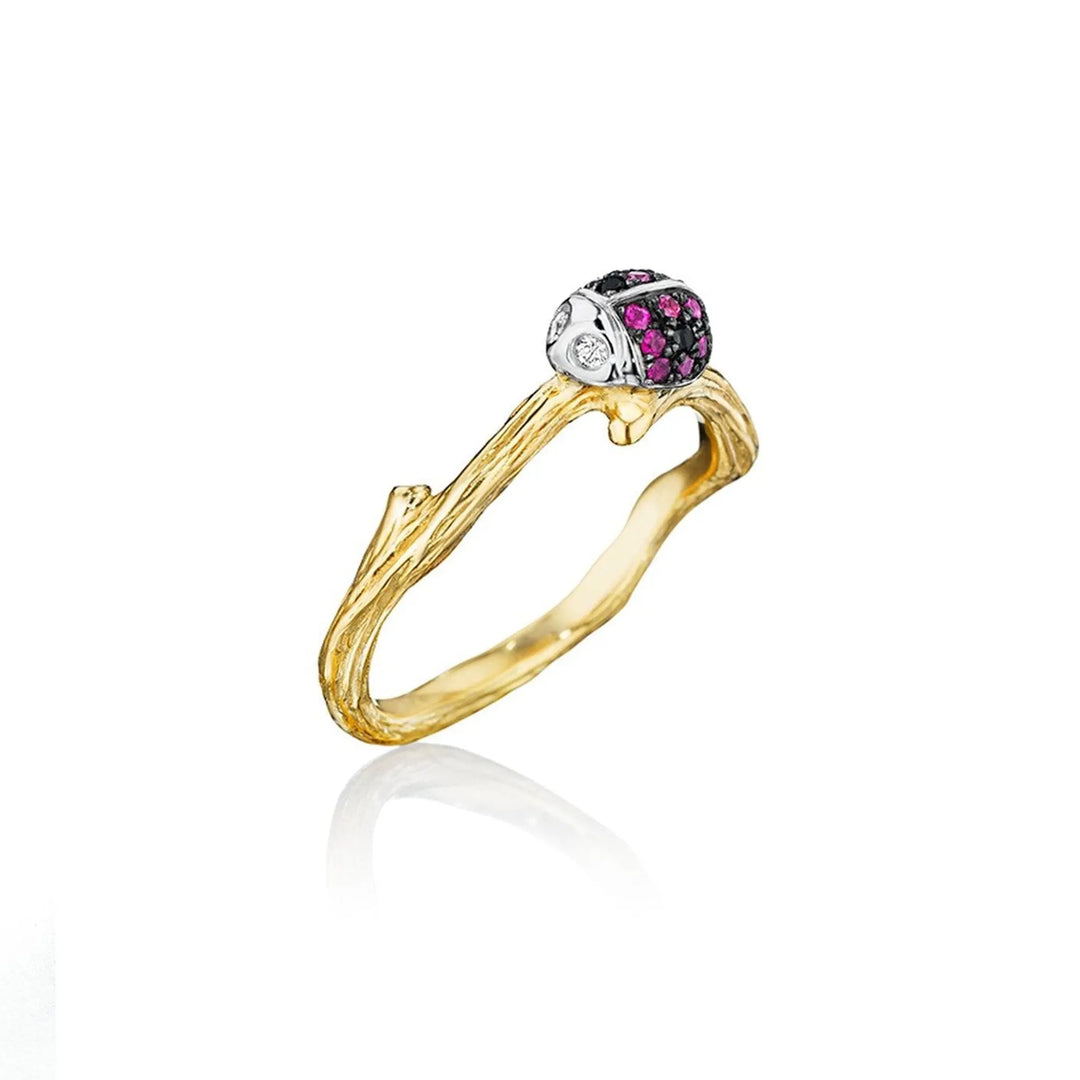 Mimi So Wonderland Stackable Ladybug Ring 
