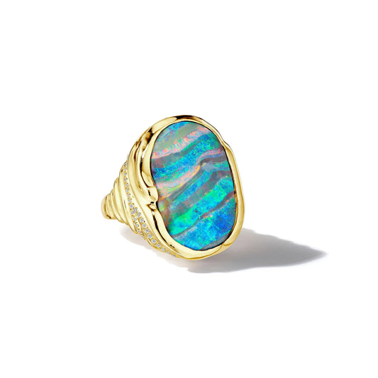 ZoZo Grand Boulder Opal & Pave Ring Mimi So