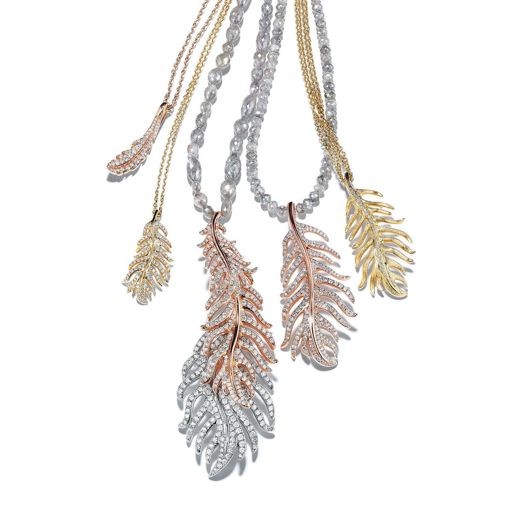 Phoenix Feather Diamond Necklace - Small