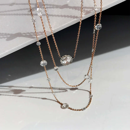 Mimi So Rosette Rose Cut Diamond Necklaces Layered Lifestyle
